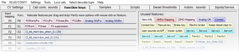 screenshot aus Funktionstasten-Belegung in Sound Editor