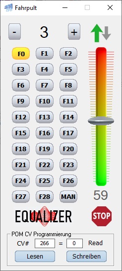 Screenshot des Sound Tools Fahrpult