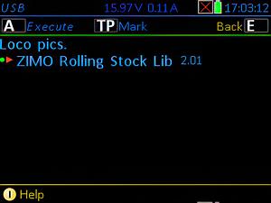 Screenshot of the MX33 display showing the current process